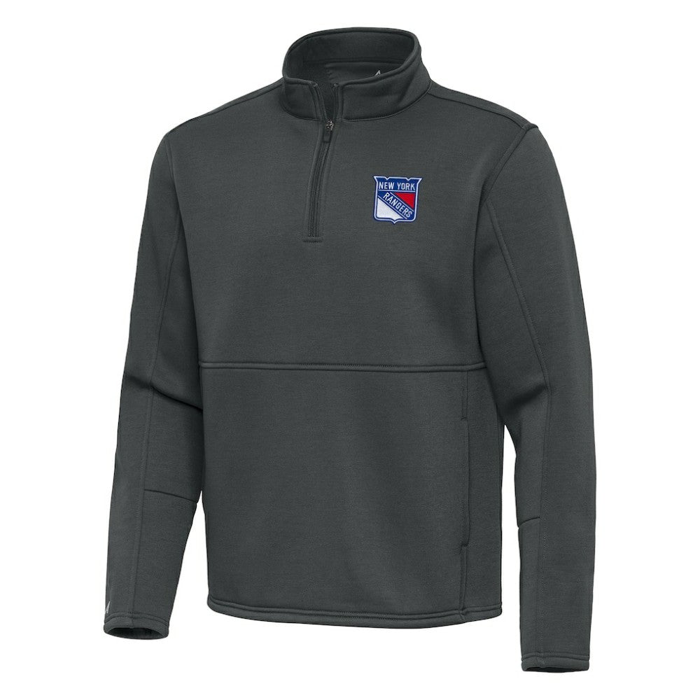 New York Rangers Antigua Twist Quarter-Zip Pullover Jacket - Pewter | NHL on sale