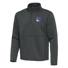 New York Rangers Antigua Twist Quarter-Zip Pullover Jacket - Pewter | NHL on sale