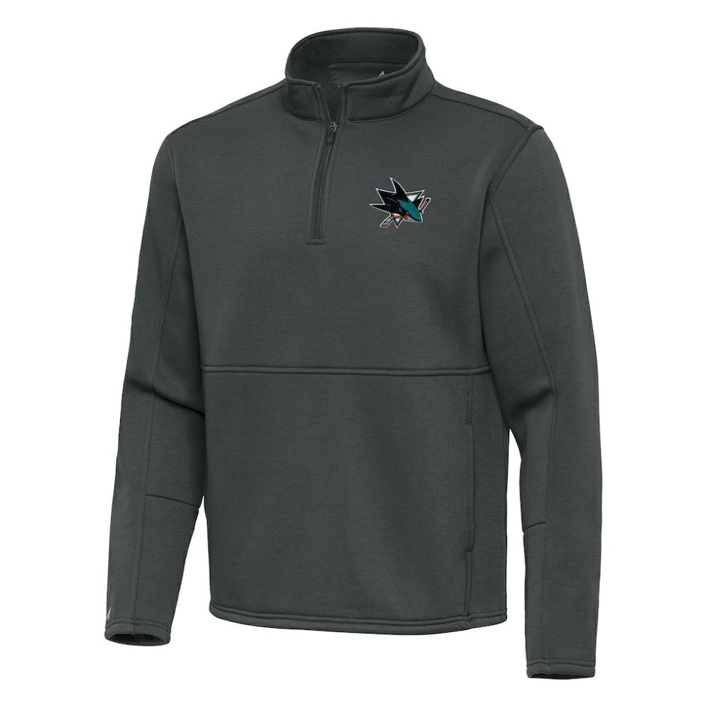 San Jose Sharks Antigua Twist Quarter-Zip Pullover Jacket - Pewter | NHL online