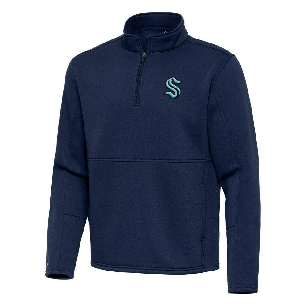 Seattle Kraken Antigua Twist Quarter-Zip Pullover Jacket - Navy | NHL discount