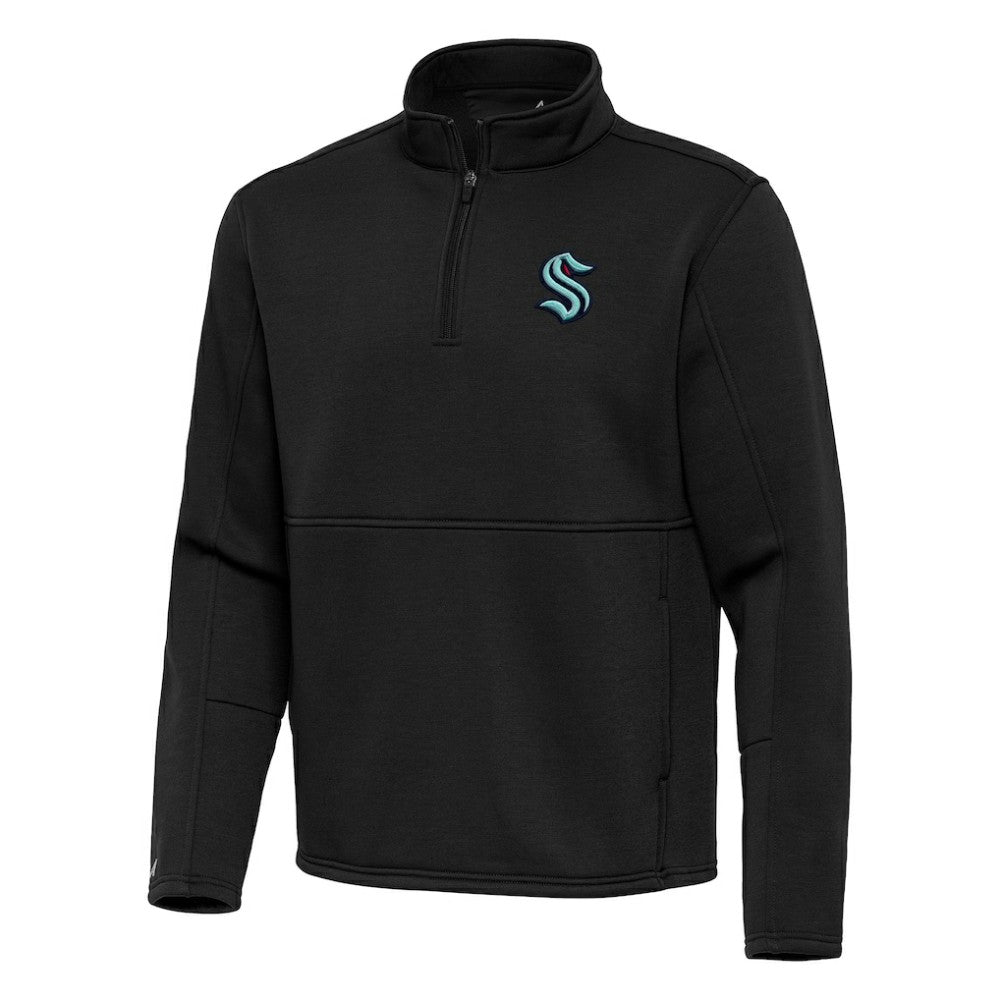 Seattle Kraken Antigua Twist Quarter-Zip Pullover Jacket - Black | NHL online