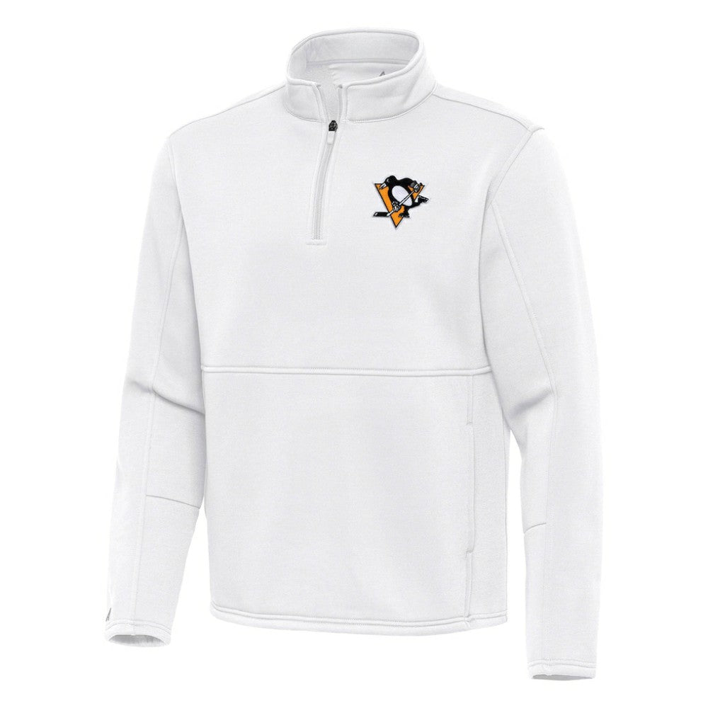 Pittsburgh Penguins Antigua Twist Quarter-Zip Pullover Jacket - White | NHL Lifestyle