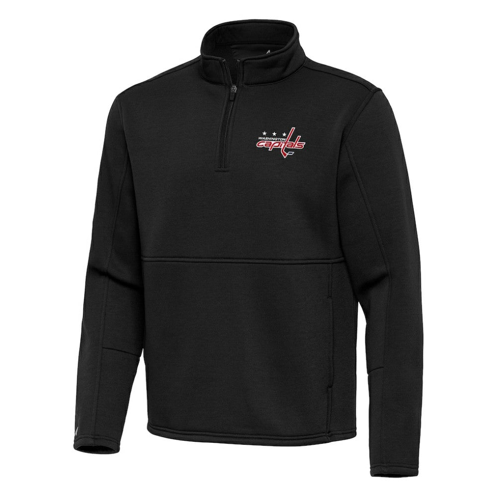 Washington Capitals Antigua Twist Quarter-Zip Pullover Jacket - Black | NHL Clearance