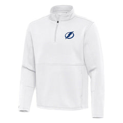 Tampa Bay Lightning Antigua Twist Quarter-Zip Pullover Jacket - White | NHL Lifestyle