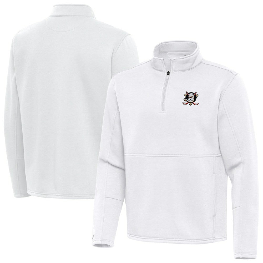 Anaheim Ducks Antigua Twist Quarter-Zip Pullover Jacket - White | NHL near me