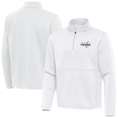 Washington Capitals Antigua Twist Quarter-Zip Pullover Jacket - White | NHL Clearance