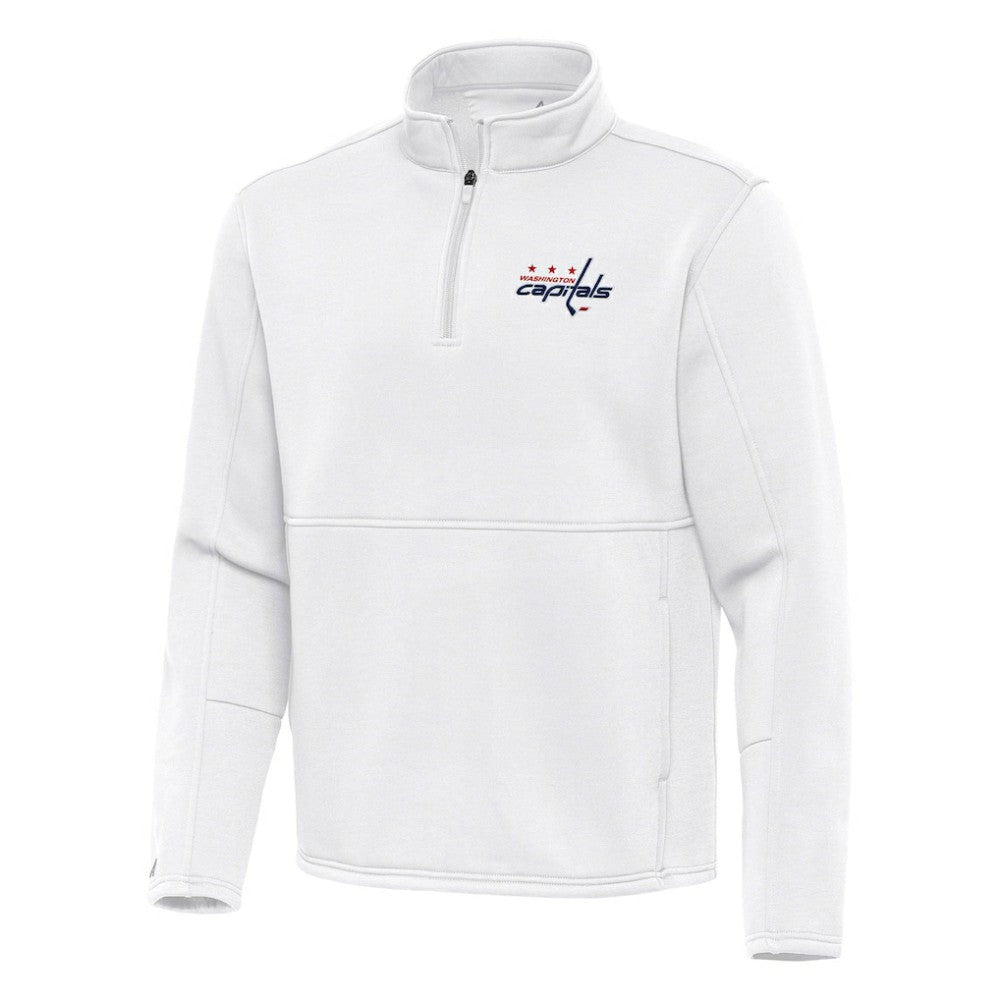 Washington Capitals Antigua Twist Quarter-Zip Pullover Jacket - White | NHL Clearance