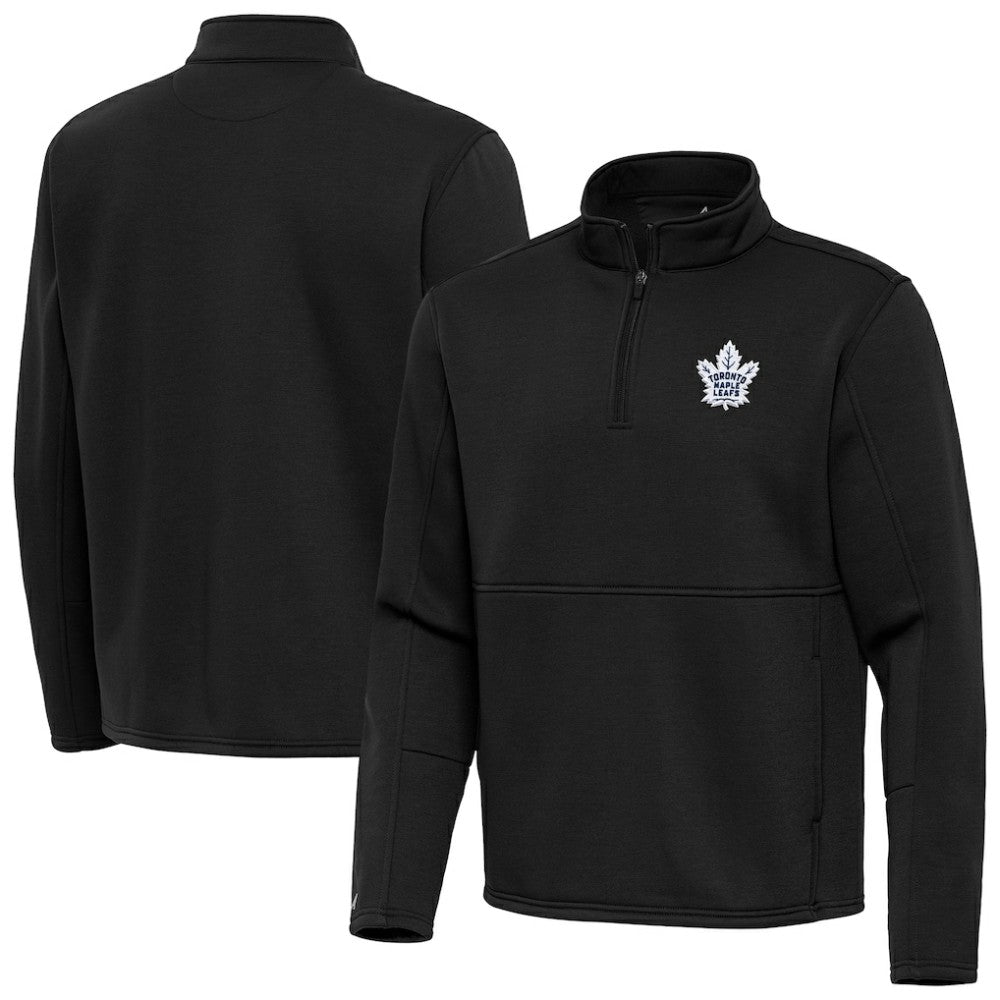Toronto Maple Leafs Antigua Twist Quarter-Zip Pullover Jacket - Black | NHL Clearance