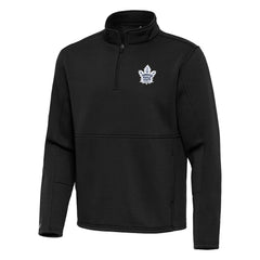 Toronto Maple Leafs Antigua Twist Quarter-Zip Pullover Jacket - Black | NHL Clearance