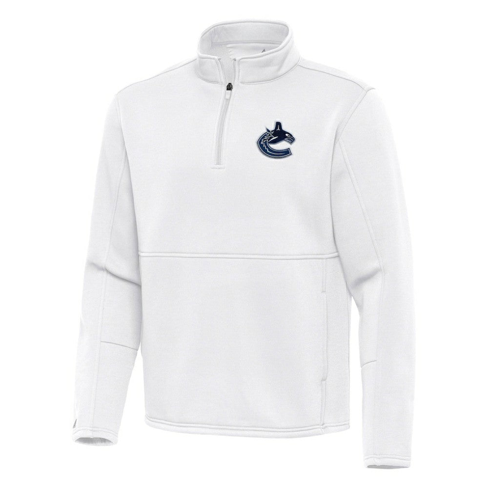 Vancouver Canucks Antigua Twist Quarter-Zip Pullover Jacket - White | NHL online