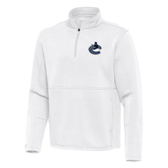 Vancouver Canucks Antigua Twist Quarter-Zip Pullover Jacket - White | NHL online