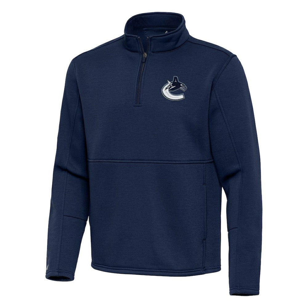 Vancouver Canucks Antigua Twist Quarter-Zip Pullover Jacket - Blue | NHL Lifestyle
