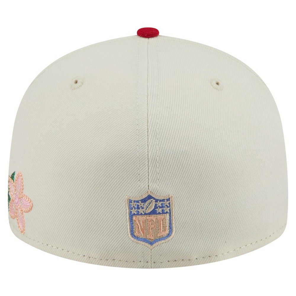 San Francisco 49ers New Era Tonal Floral 59FIFTY Fitted Hat - Cream/Scarlet - NFL