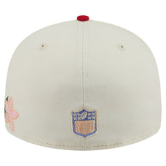 San Francisco 49ers New Era Tonal Floral 59FIFTY Fitted Hat - Cream/Scarlet - NFL