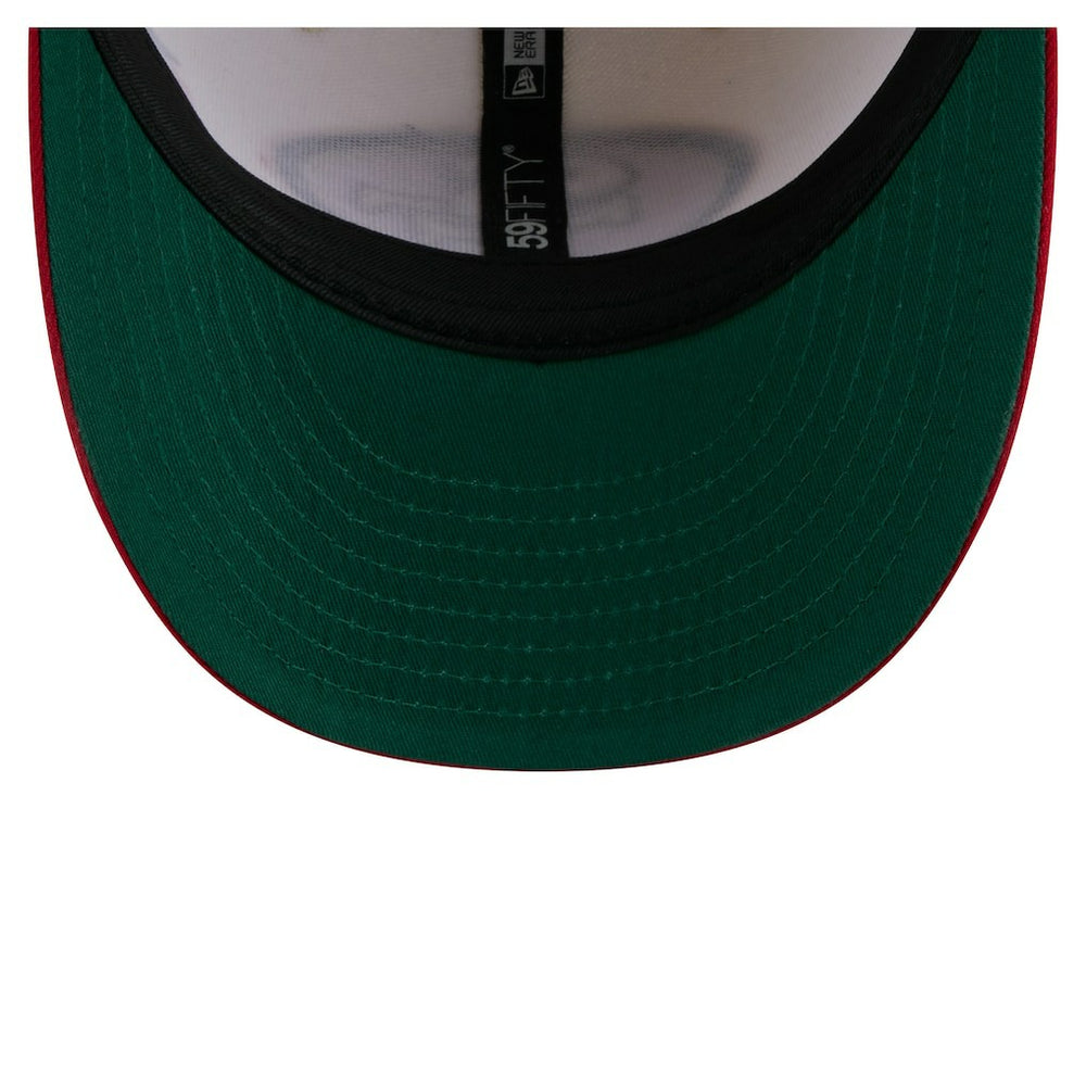 San Francisco 49ers New Era Tonal Floral 59FIFTY Fitted Hat - Cream/Scarlet - NFL