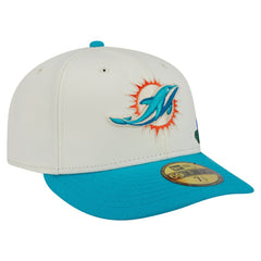 Miami Dolphins New Era Tonal Floral 59FIFTY Fitted Hat - Cream/Aqua - NFL