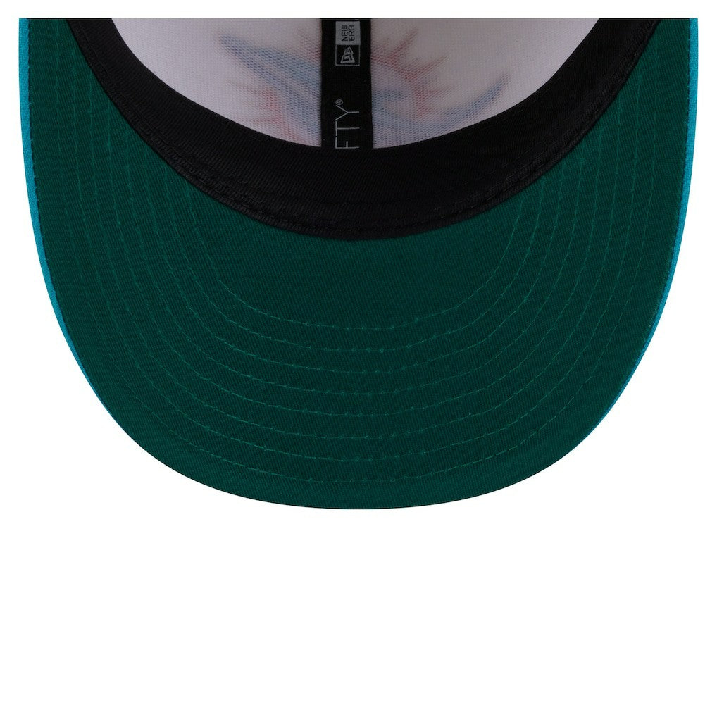 Miami Dolphins New Era Tonal Floral 59FIFTY Fitted Hat - Cream/Aqua - NFL