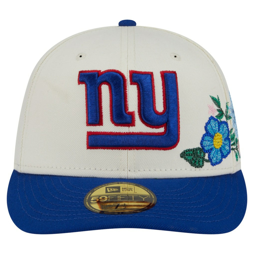 New York Giants New Era Tonal Floral 59FIFTY Fitted Hat - Cream/Royal - NFL