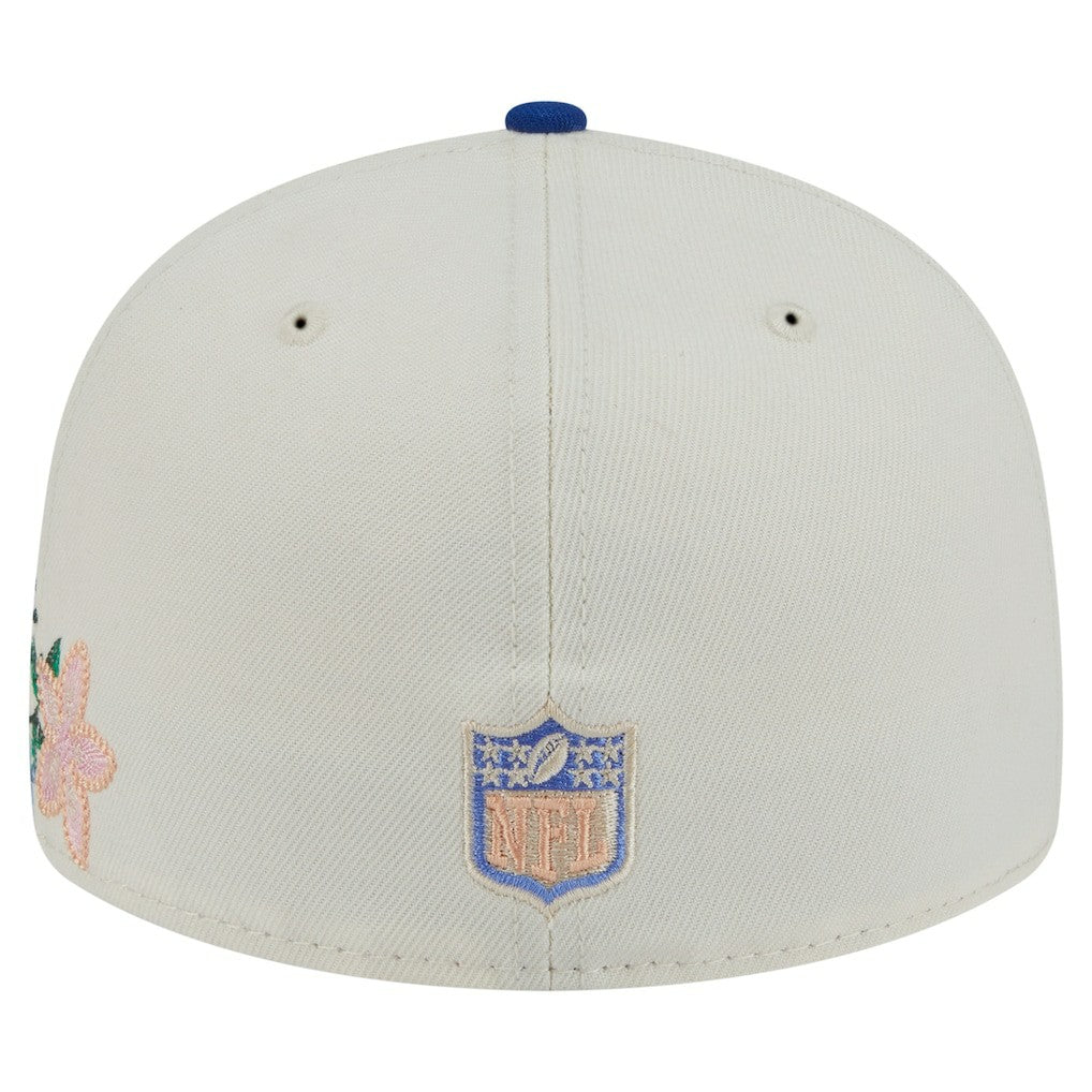 New York Giants New Era Tonal Floral 59FIFTY Fitted Hat - Cream/Royal - NFL