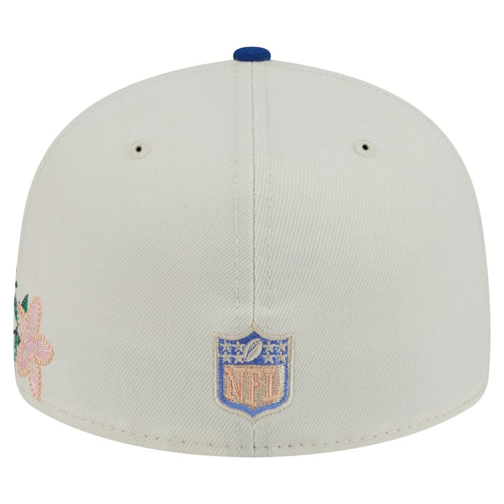 New York Giants New Era Tonal Floral 59FIFTY Fitted Hat - Cream/Royal - NFL