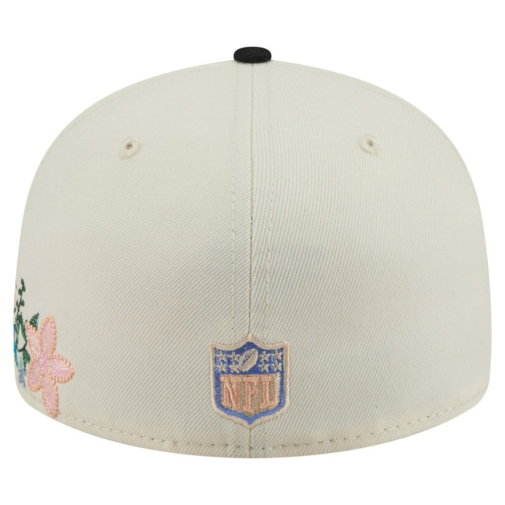 Pittsburgh Steelers New Era Tonal Floral 59FIFTY Fitted Hat - Cream/Black - NFL