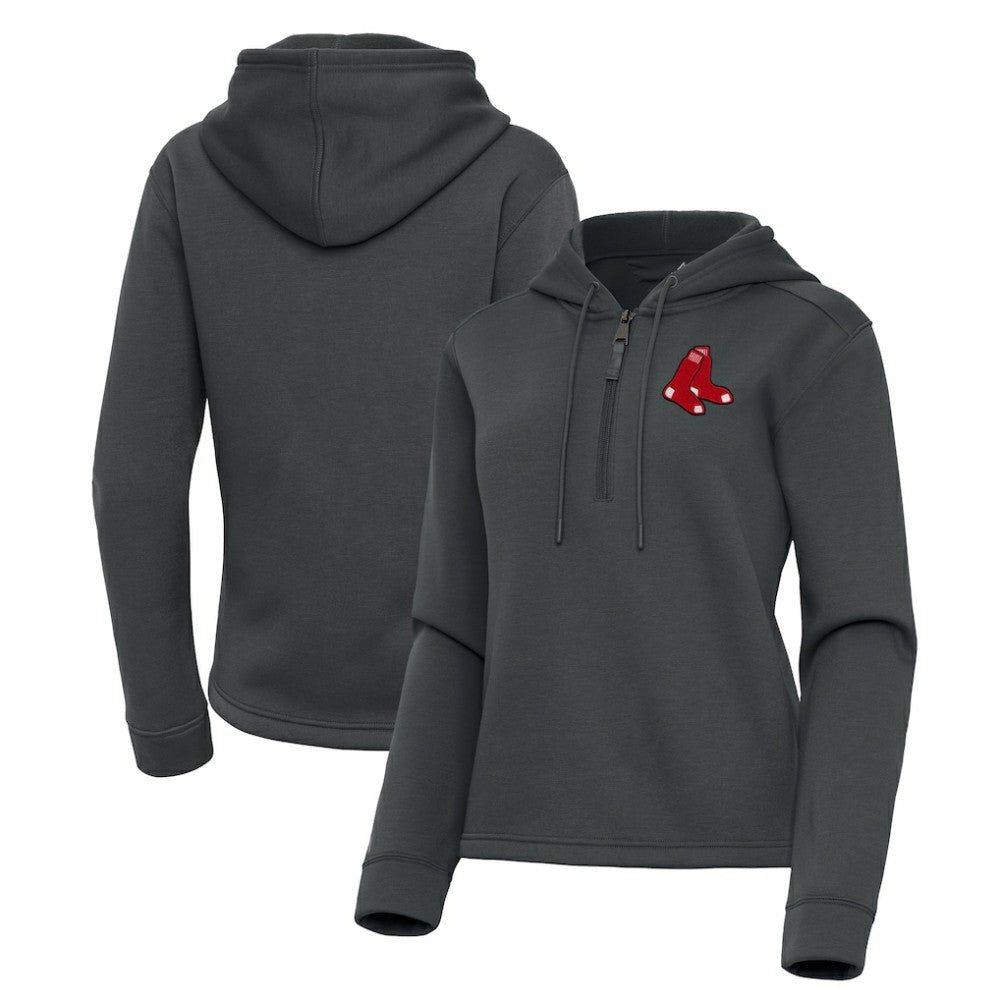 Boston Red Sox Antigua Women's Contemporary Quarter-Zip Hoodie for sale