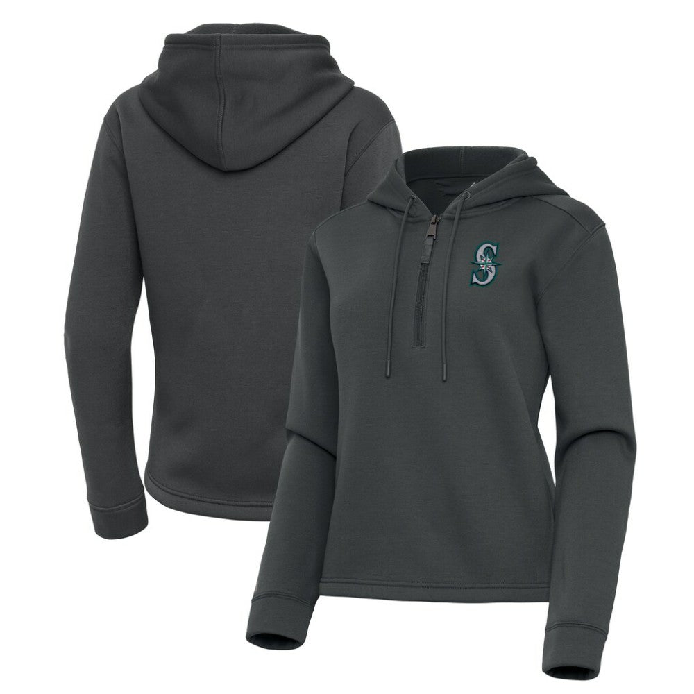 Seattle Mariners Antigua Women's Contemporary Quarter-Zip Hoodie Discount