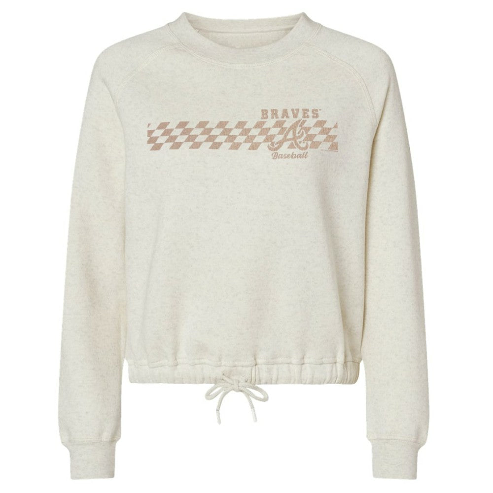 Atlanta Braves Soft as a Grape Women's Tonal Checkered Sweatshirt for sale