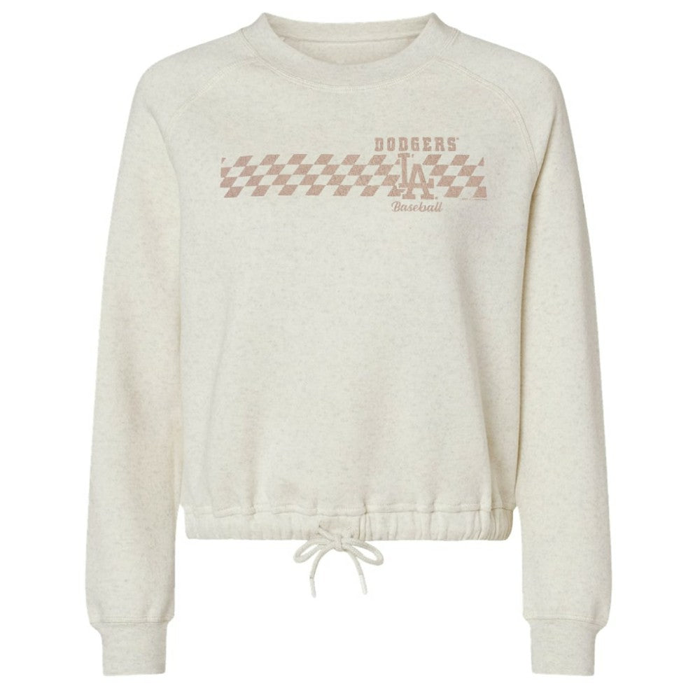 Los Angeles Dodgers Soft as a Grape Women's Tonal Checkered Sweatshirt for sale
