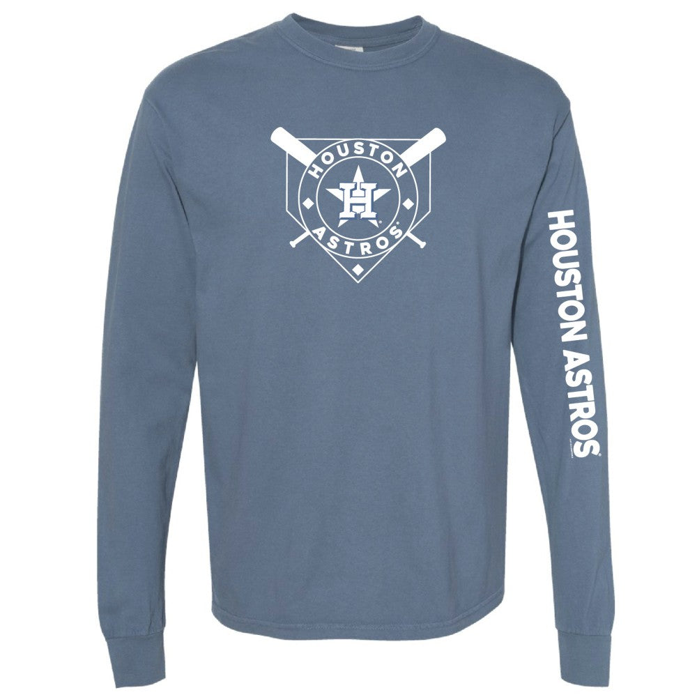 Houston Astros Soft as a Grape Women's Pigment Dye Long Sleeve T-Shirt Outlet