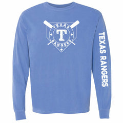 Texas Rangers Soft as a Grape Women's Pigment Dye Long Sleeve T-Shirt Online