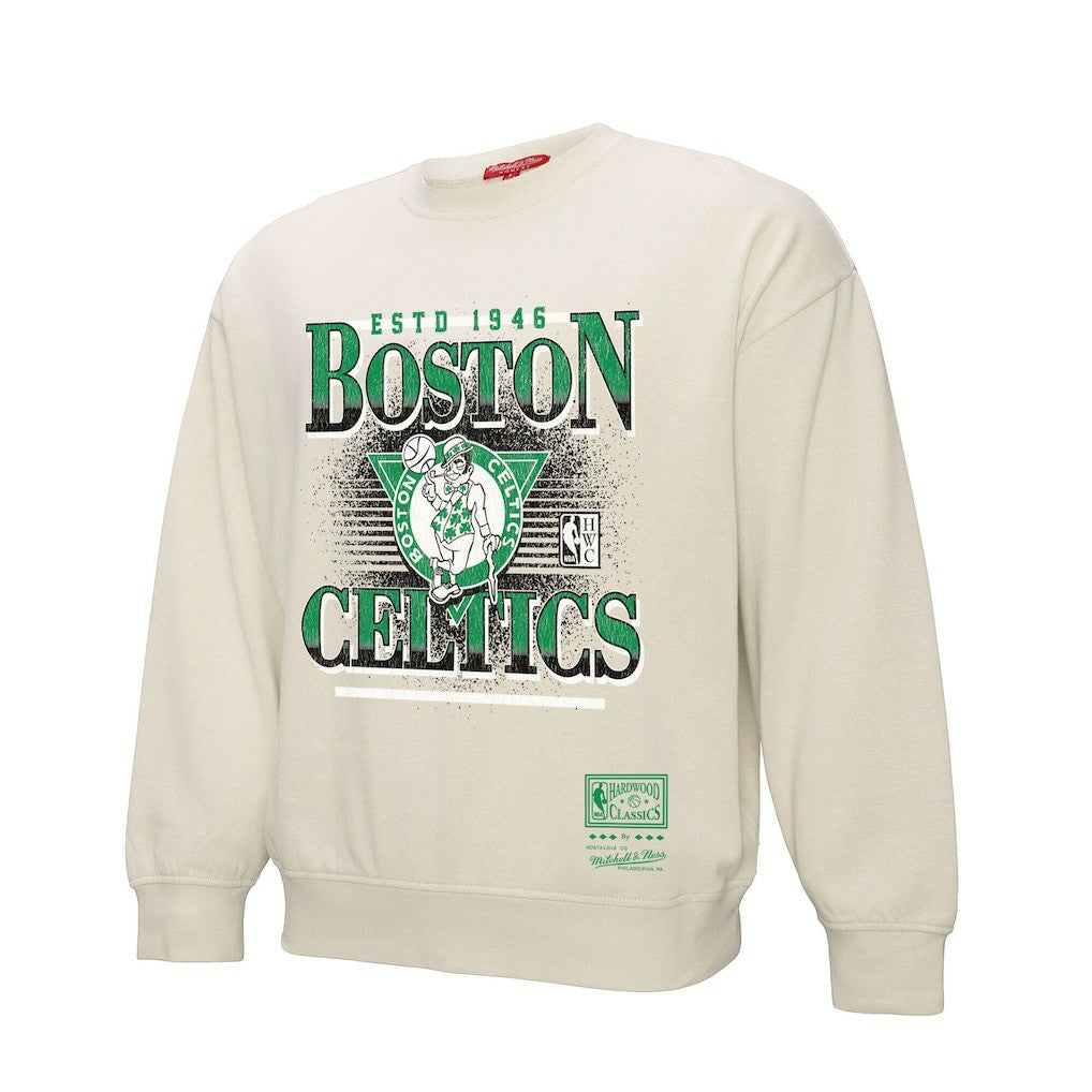 Mitchell & Ness Boston Celtics Women's Oversprayed Pullover Sweatshirt Cream