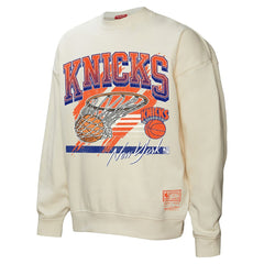 Mitchell & Ness New York Knicks Women's Brush Bucket Pullover Sweatshirt Cream