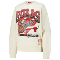 Mitchell & Ness Chicago Bulls Women's Brush Bucket Pullover Sweatshirt Cream