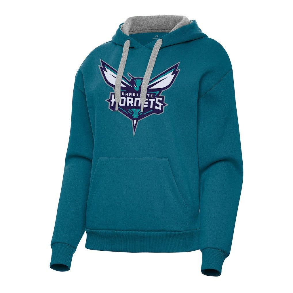 Charlotte Hornets Antigua Women's Victory Pullover Hoodie Teal