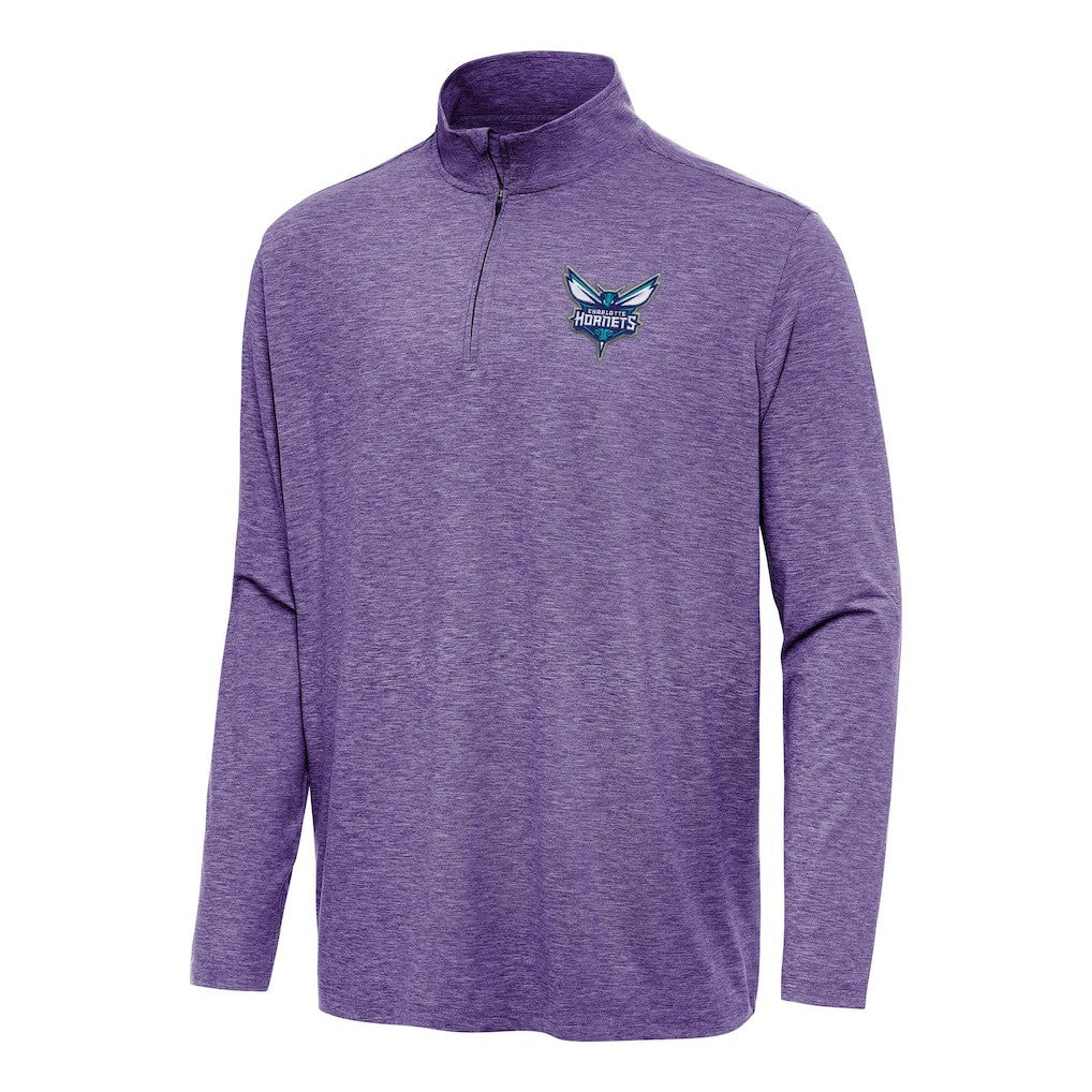 Charlotte Hornets Antigua Hunk Quarter-Zip Top Heather Purple