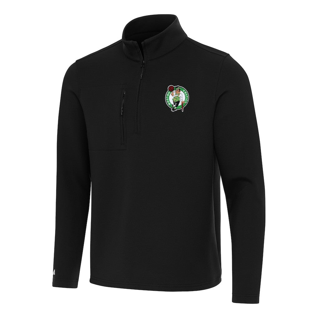 Boston Celtics Antigua Insider Quarter-Zip Top Black