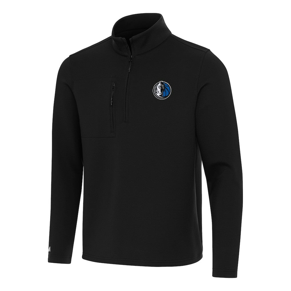 Dallas Mavericks Antigua Insider Quarter-Zip Top Black
