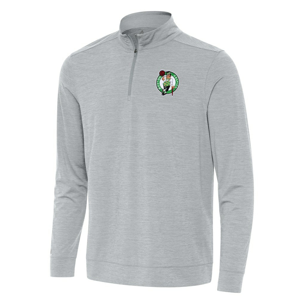 Boston Celtics Antigua Bright Quarter-Zip Top Heather Gray