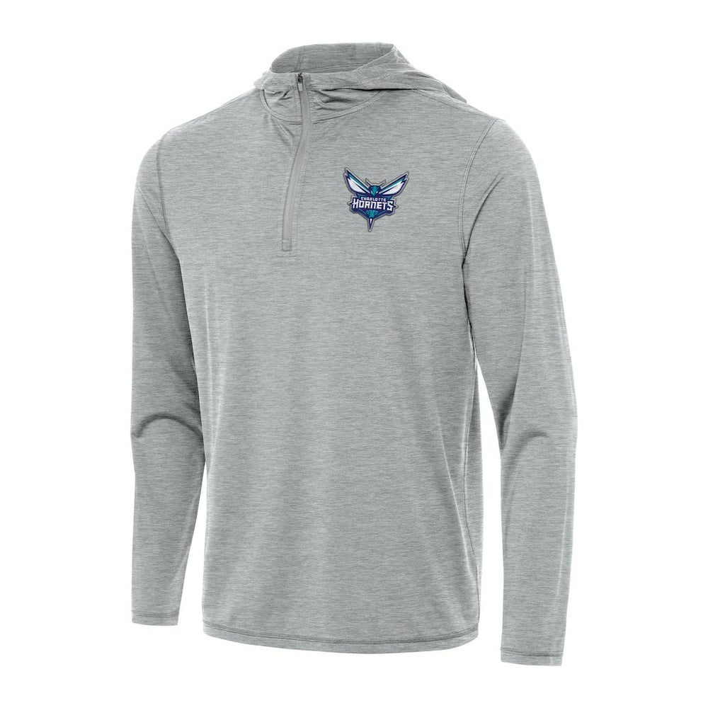 Charlotte Hornets Antigua Tidy Quarter-Zip Hoodie Heather Gray