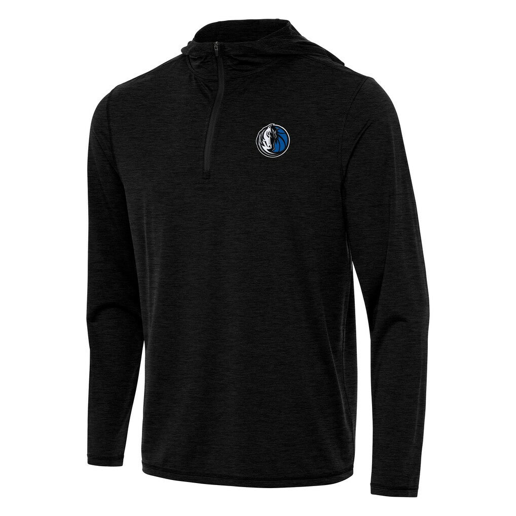 Dallas Mavericks Antigua Tidy Quarter-Zip Hoodie Heather Black