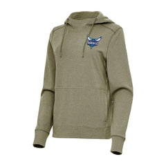 Charlotte Hornets Antigua Women's Justice Pullover Hoodie Heather Olive