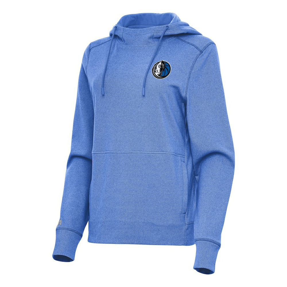 Dallas Mavericks Antigua Women's Justice Pullover Hoodie Heather Blue