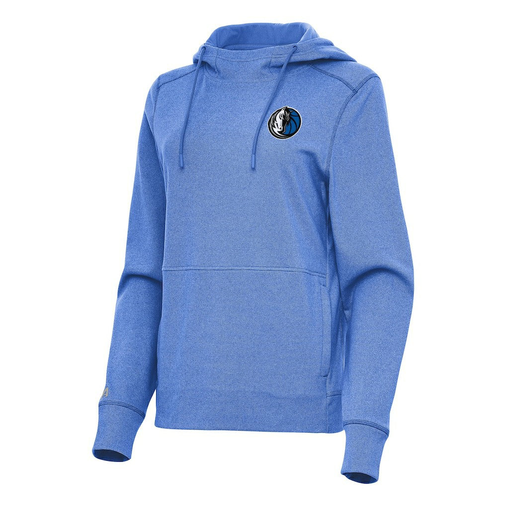 Dallas Mavericks Antigua Women's Justice Pullover Hoodie Heather Blue