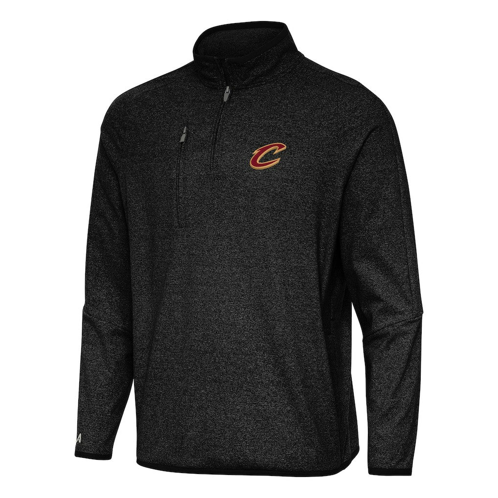 Cleveland Cavaliers Antigua Certain Quarter-Zip Tri-Blend Sweatshirt Heather Black