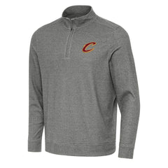 Cleveland Cavaliers Antigua Subtle Quarter-Zip Sweatshirt Heather Black