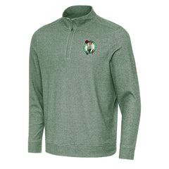 Boston Celtics Antigua Subtle Quarter-Zip Sweatshirt Hunter Green