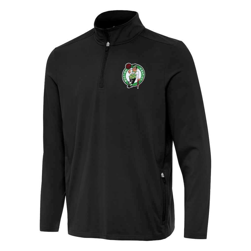 Boston Celtics Antigua Perilous Quarter-Zip Sweatshirt Black