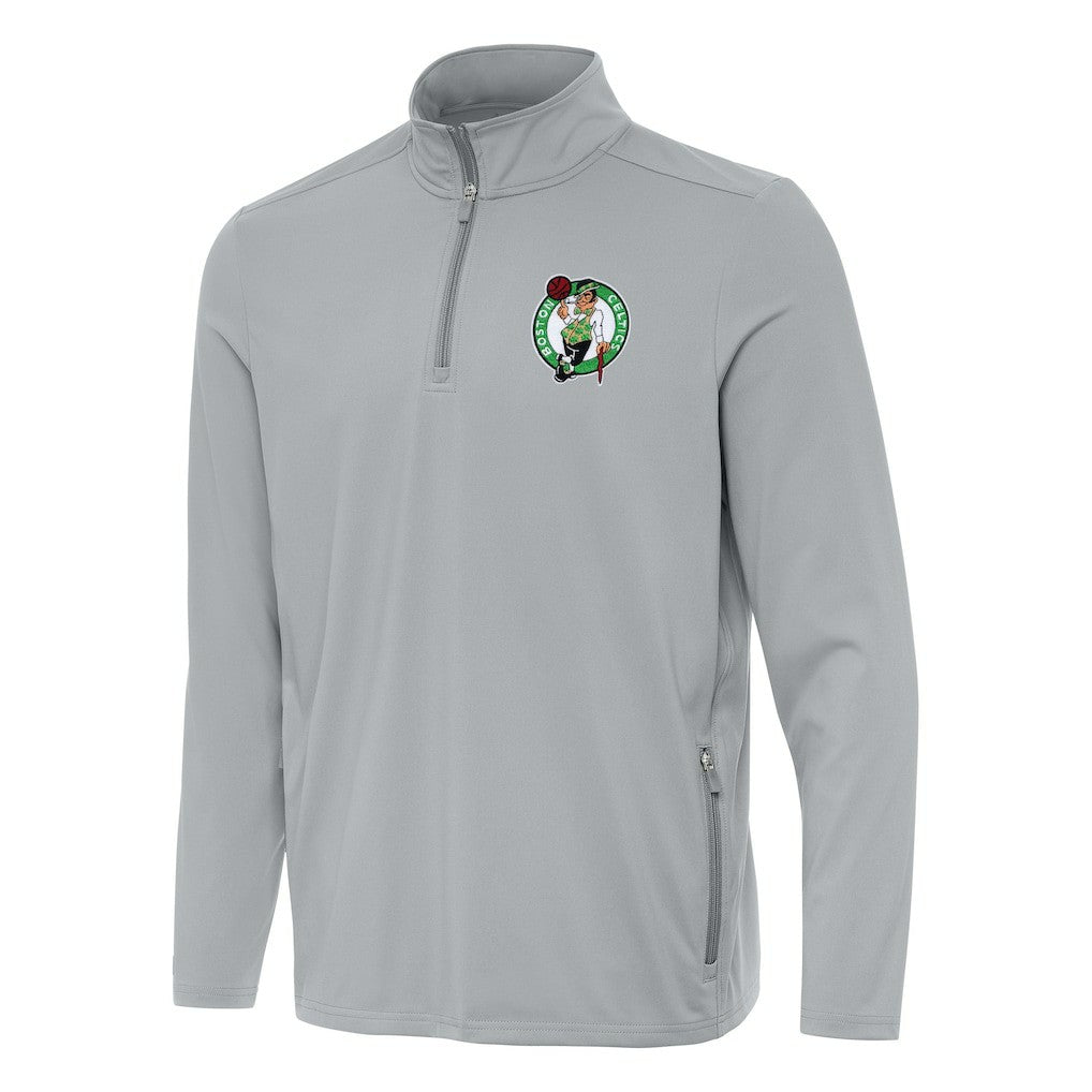 Boston Celtics Antigua Perilous Quarter-Zip Sweatshirt Gray
