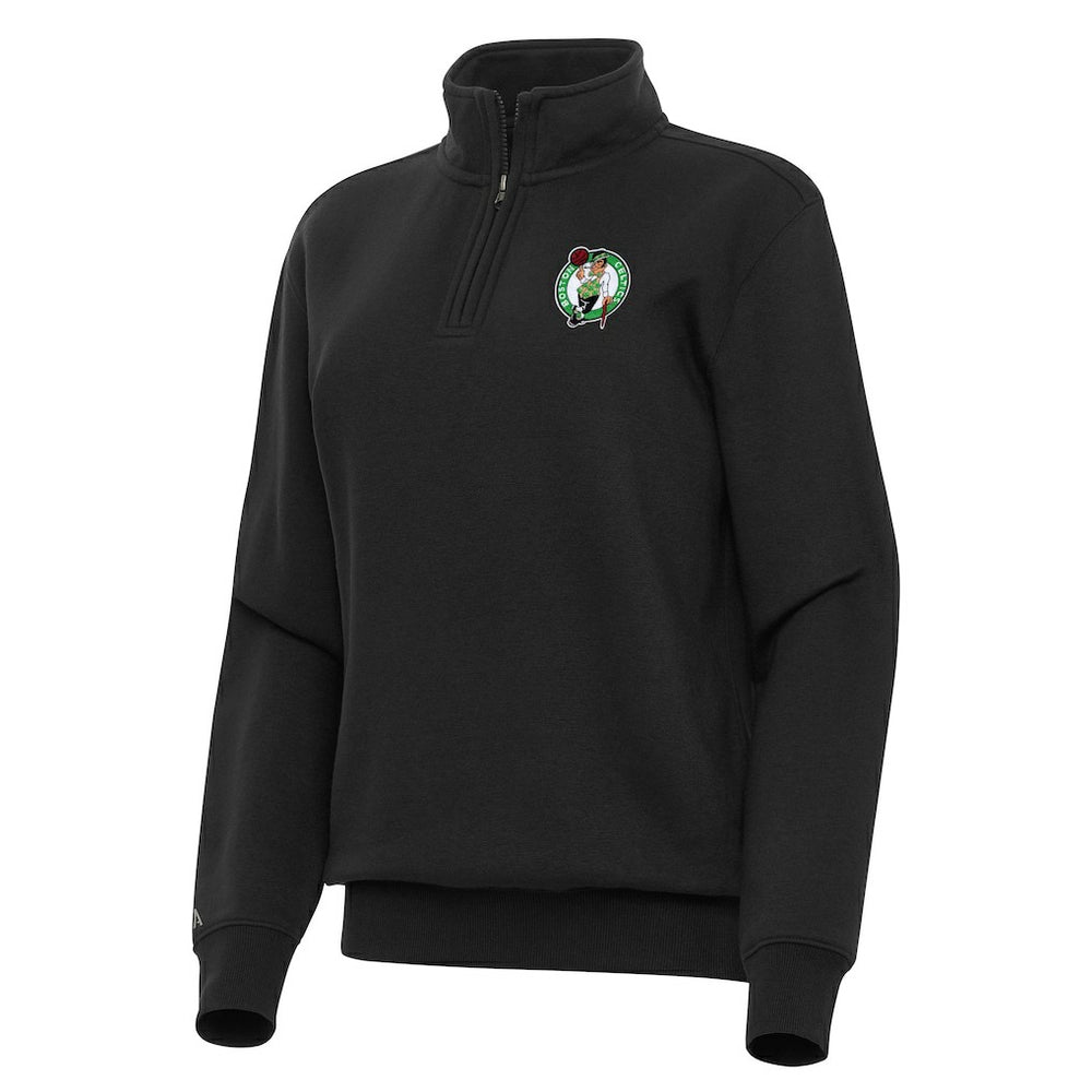 Boston Celtics Antigua Women's Victory Quarter-Zip Sweatshirt Black